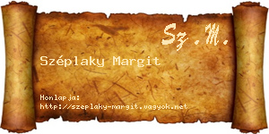 Széplaky Margit névjegykártya