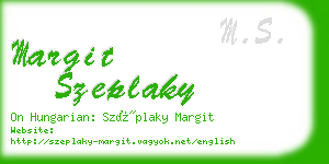 margit szeplaky business card